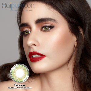 Haipurecon green contact lenses with power