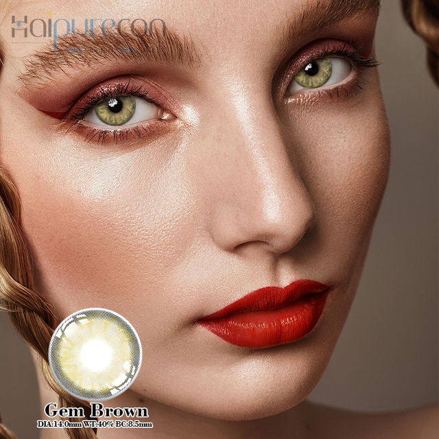 Haipurecon Gem brown 14.0mm contact lenses with power