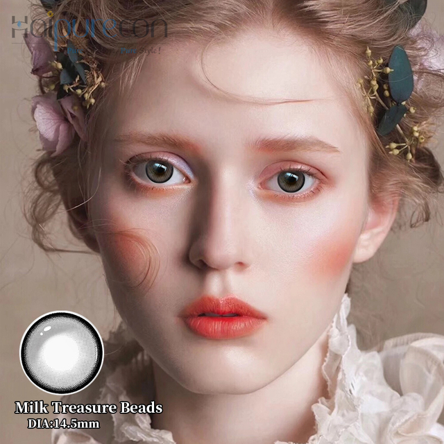 Haipurecon color contact Lenses milk pearl Treasure Beads 14.5mm