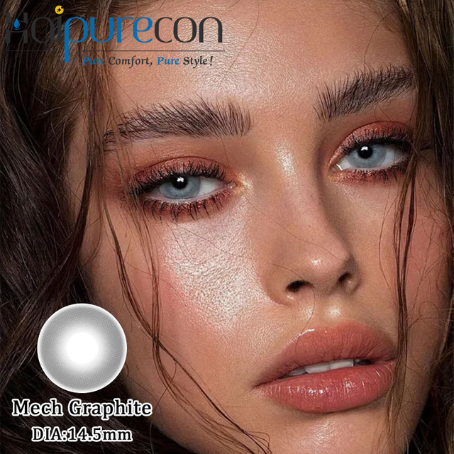 Haipurecon Mech Graphite 14.5mm Soft Yearly Disposable Contact Lenses 40 Percent Water Content