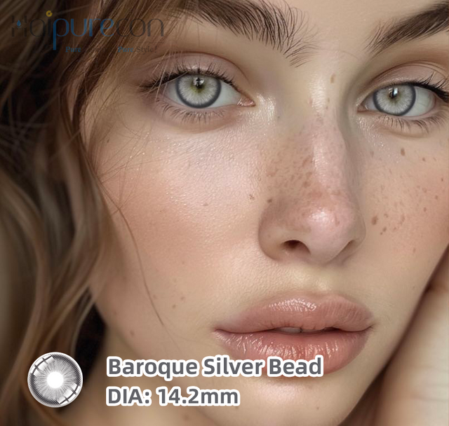 Haipurecon Baroque Silver Bead 14.5 mm contact lens with power