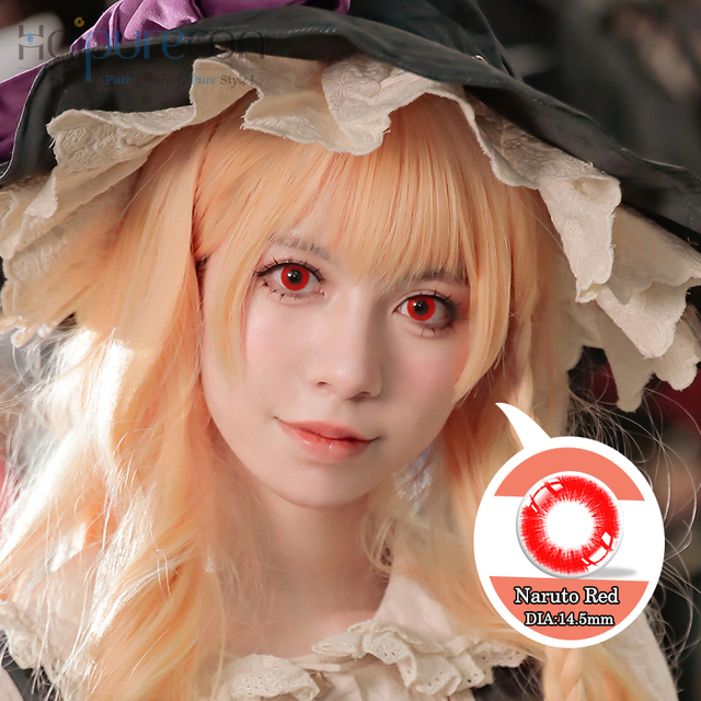 Haipurecon Cosplay Naruto Red 14.5 mm contact lens 