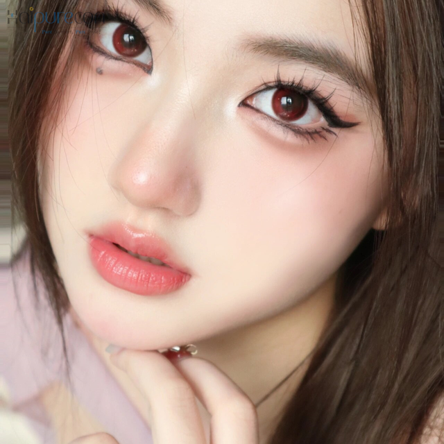 Haipurecon crazy tomato 14.5mm contact lenses with power