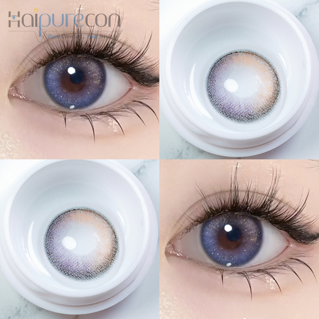 Haipurecon Glitter contact lens Bollycon purple 14.0 mm with power