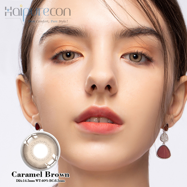 Haipurecon color contact Lenses Caramel Brown 14.5mm