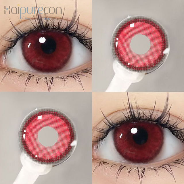 Haipurecon Cosplay color contact lens Annabel red 14.2mm with power 