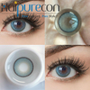 Haipurecon Graperry Blue 14.5mm Yearly Disposable Contact Lenses for Light Eyes Blue 0.08mm Thickness