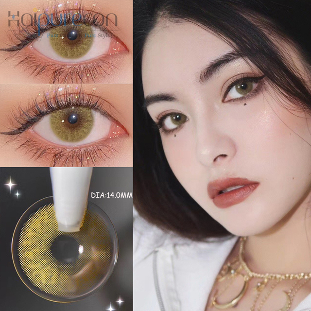 Haipurecon Mulberry green 14.0mm contact lenses with power