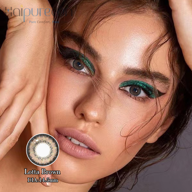 Haipurecon Yearly Color Contact Lenses Lotta Brown 14.5mm with power