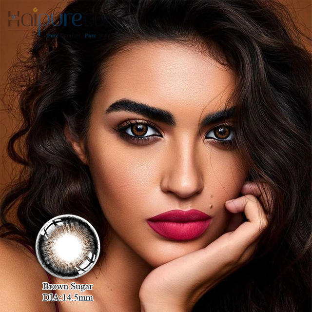 Haipurecon color contact Lenses Brown Sugar 14.5mm