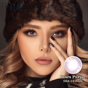 Haipurecon color contact Lenses Stars Purple with power 14.2mm