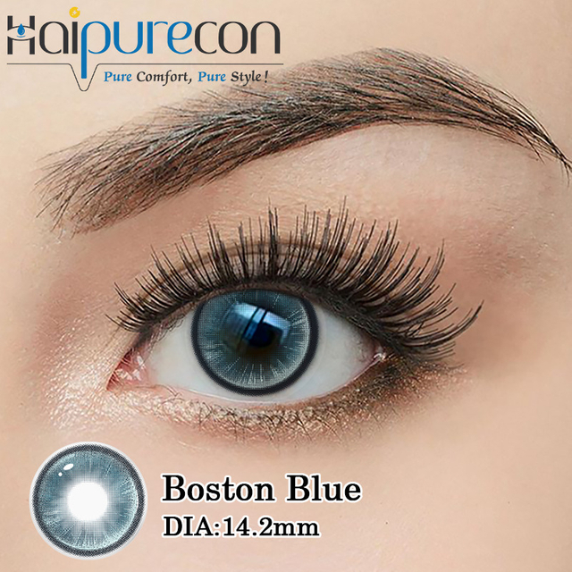 Haipurecon Boston Blue 14,2 mm, 40-odstotna vsebnost vode, letne modne kontaktne leče, veleprodaja Factory Direct