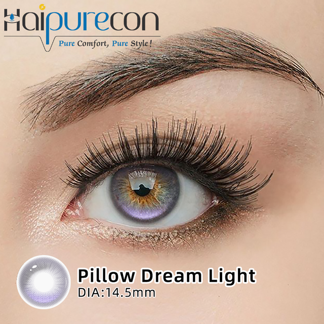 Wholesale Fluffy Violet Daily Disposable Contact Lenses 14.2mm 55% Water Content K-beauty Big Eye Effect 8.5mm BC CE ISO New