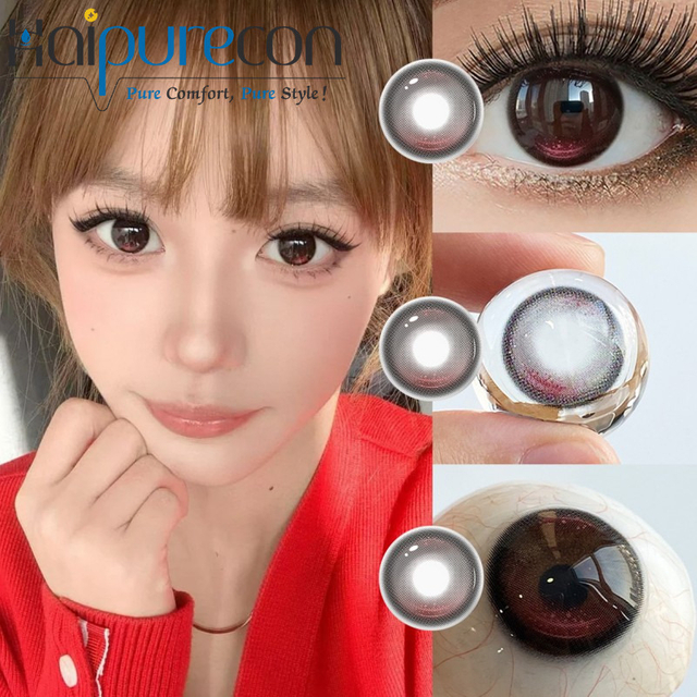 Haipurecon Goofy Princess 4-Tone Colored Contact Lenses 14.2mm Big Diameter Yearly Wear Cosmetic Contacts