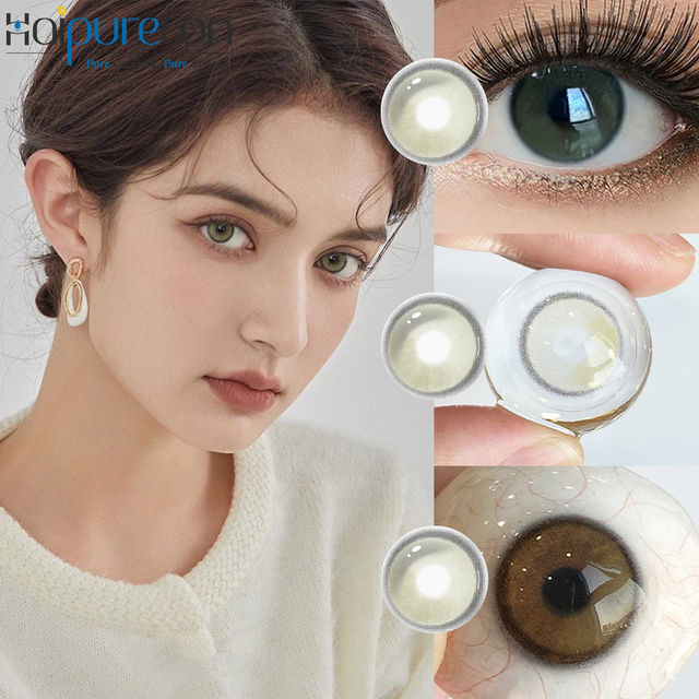 Haipurecon Water Hazel Green Color Contact Lenses 14.0mm Natural Yearly Beauty Lenses 40% Water Content CE ISO Certified