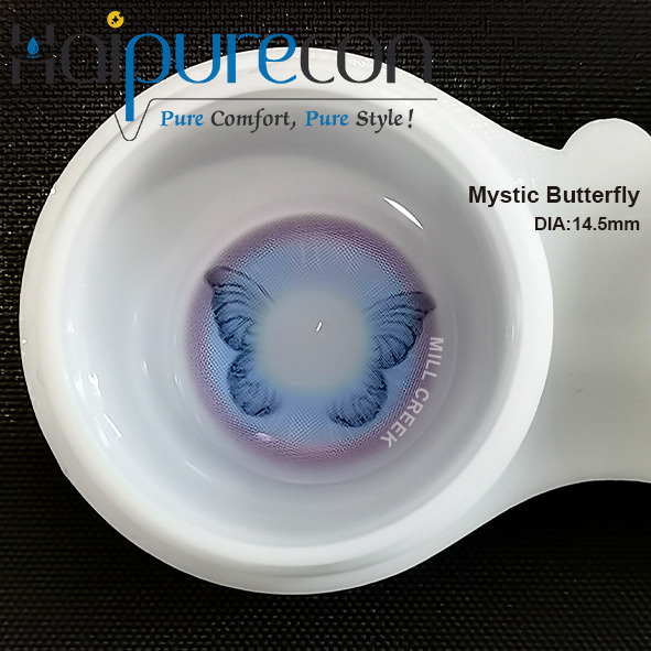 Lenti a contatto cosplay Haipurecon Mystic Butterfly viola con contenuto d'acqua al 40% certificato CE e ISO