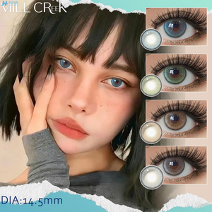 Haipurecon New Arrivals 14.5mm Korean Soft Cosmetic Contact Lenses Yearly Use Three Tone 40% Water Content 8.5mm Base Curve