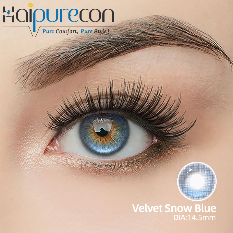 Blue Contact Lenses on Dark Brown Eyes