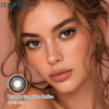 Haipurecon Orange Granules Coffee Blue & Purple Highlight 4-Tone 14.5mm Full-Coverage Daily Colored Contact Lenses 