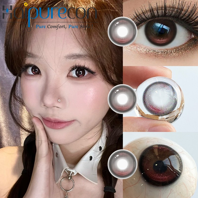 Haipurecon Goofy Princess 4-Tone Colored Contact Lenses 14.2mm Big Diameter Yearly Wear Cosmetic Contacts