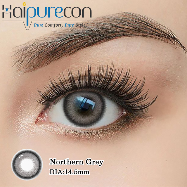 Ежедневные одноразовые контактные линзы Haipurecon Northern Grey 14,5 мм K-Beauty, 10 шт., Новое поступление